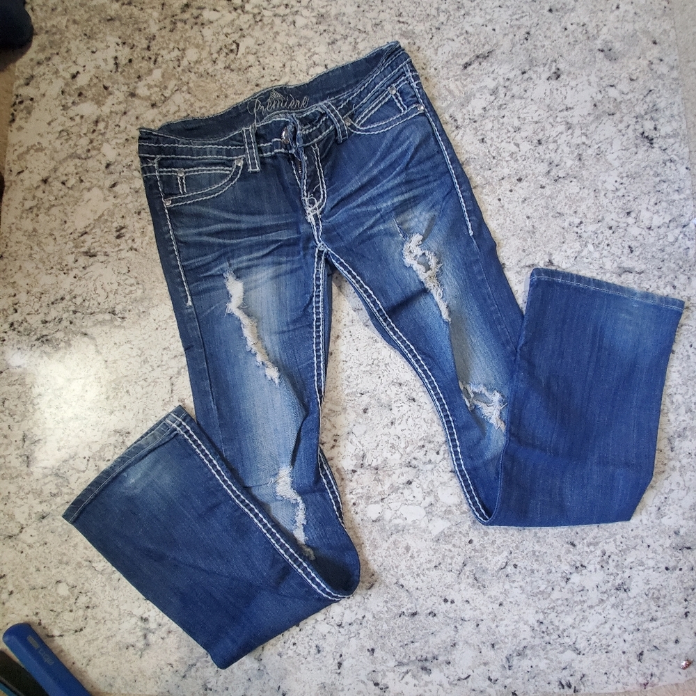 Bootcut rhinestone jeans